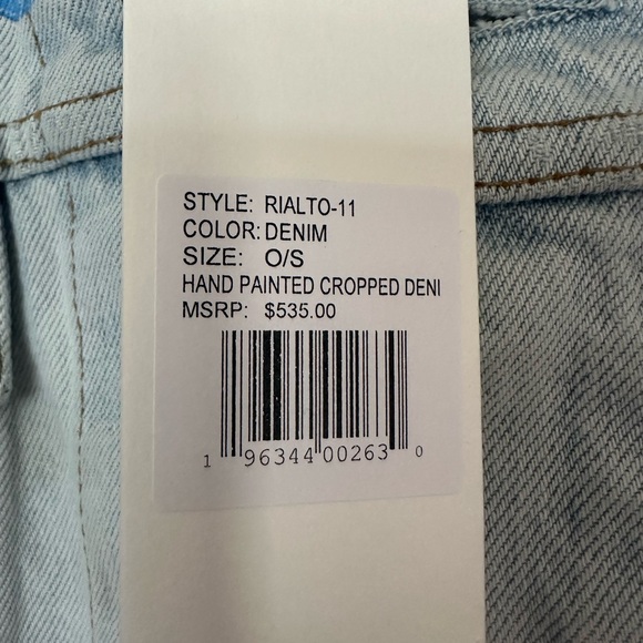 Loveshackfancy x Rialto Jean Jacket Denim Jacket with Blue Floral Embroidery - Picture 7 of 8